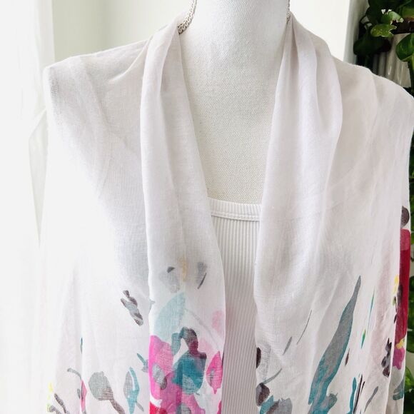 Beautiful Colorful Floral Super Soft Lightweight Flowy Womens Wrap - Picture 3 of 6